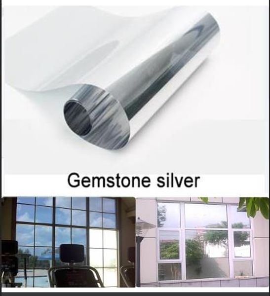 

gemstone silver waterproof window film 40/50x400cm one way mirror silver insulation stickers uv rejection privacy films