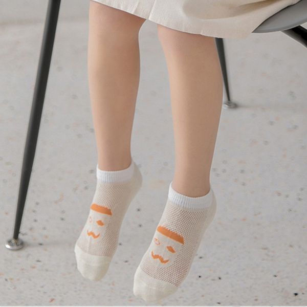 

5pcs baby socks fashion summer cartoon pattern children's breathable mesh cotton socks for 1-6t, Pink;yellow