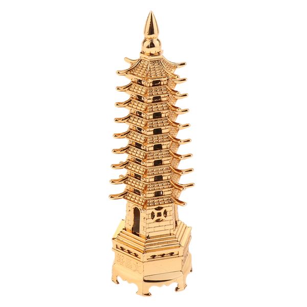 

metal pagoda china wenchuang tower house deskfigurine ornament fengshui collectible figurines craft