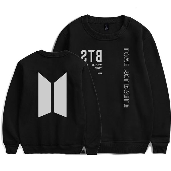 

bulletproof shirt bts 2019 juvenile group leisure time trend men and women round collar sweater t shirts, Black