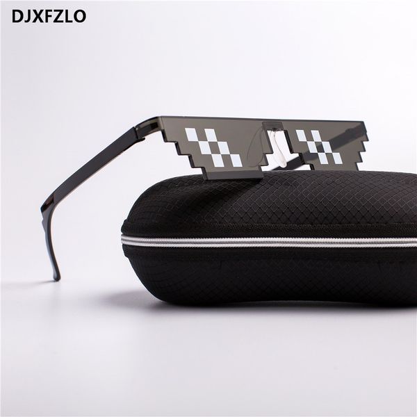 

djxfzlo 2018 glasses 8 bit mlg pixelated sunglasses men women brand thug life party eyeglasses mosaic vintage eyewear uv400, White;black