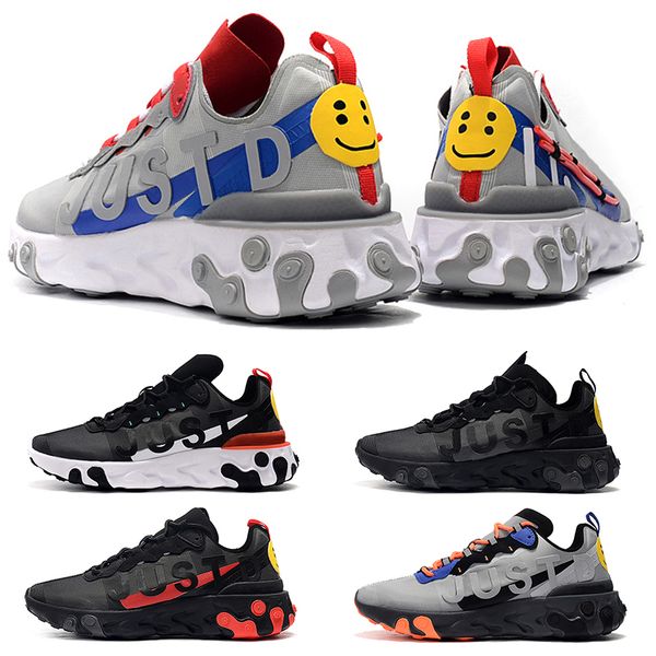

men sport running shoes react element triple black game royal wolf grey bred fashion mens trainers sports sneaker ing, White;red