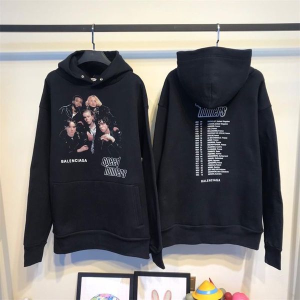 

18fw blcg peed hunter band printed hoodie weat hirt fa hion men women couple weat hit world food programme hfl wy261, Black;brown