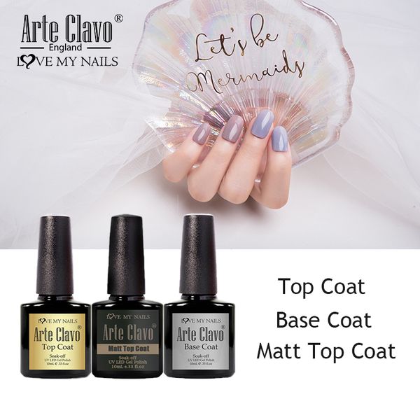 

arte clavo base coat matte coat gel varnish lacquer 10ml uv surface semi permanent gel nail polish soak off nail art, Red;pink