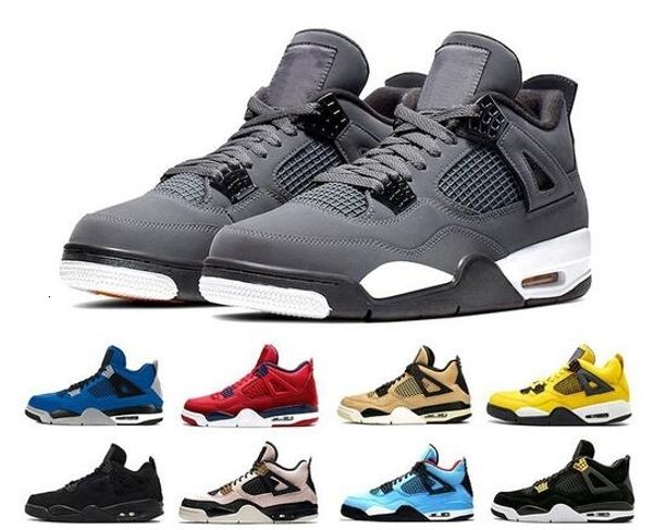 

36-47 bred cool grey 4 iv 4s mens basketball shoes mushroom encore what the pizzeria royalty black cat men women trainers sports sneakers