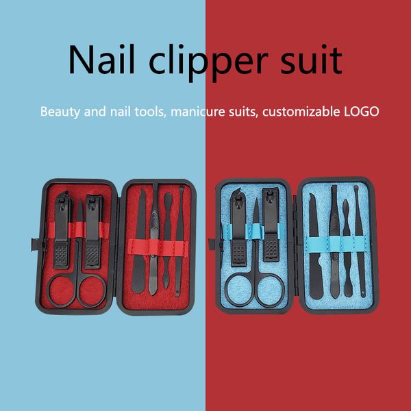 

7 pieces / set new manicure nail clipper pedicure set portable travel hygiene kit stainless steel nail clipper tool