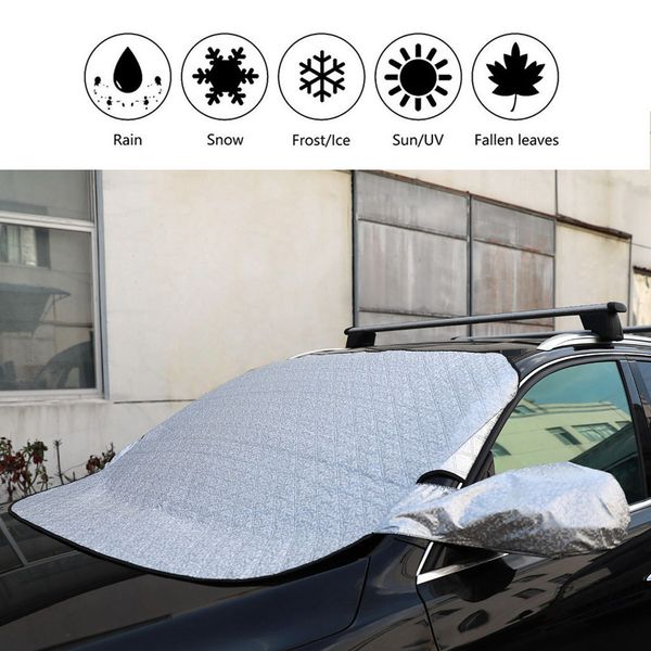 

carprie windshield snow cover silver waterproof wiper visor easily folds up durable 147 x116cm all weather sun visor accessories