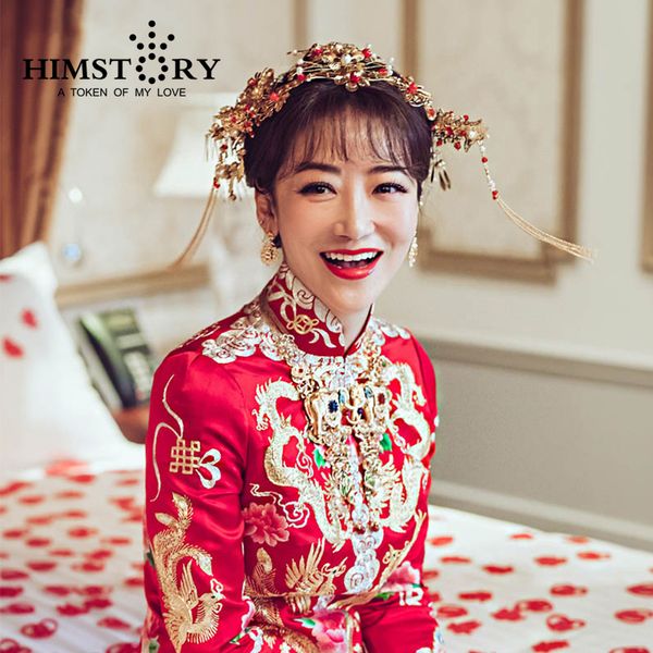 

chinese vintagetraditional bridal headdress long tassels chain hairpin women beautiful headwear wedding hair jewelry, Golden;white