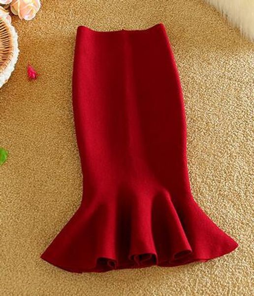 

1pcs/lot female mermaid skirt slim knitting pencil skirt beautiful ladies fishtail skirts 8colors size, Black