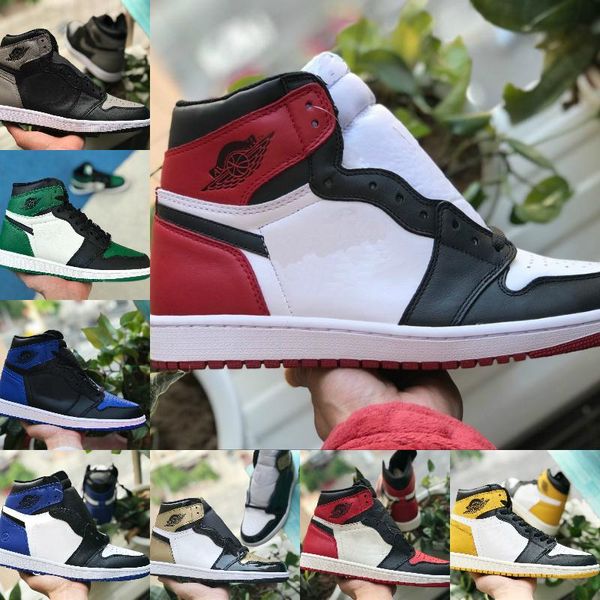 

2020 new high og mid mens 1 basketball shoes court purple chicago retroes banned shadow bred red blue white black toe women 1s shoes