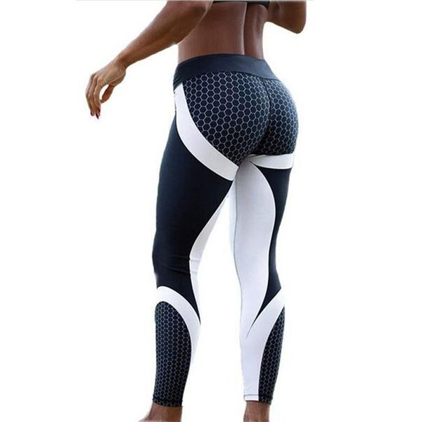 

mesh pattern print leggings fitness leggings for women sporting workout leggins elastic slim black white pants exercise pants