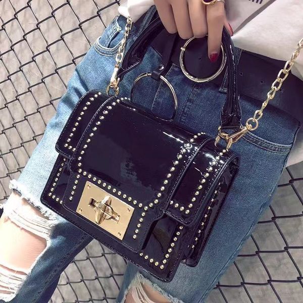 

chispaulo pu leather crossbody bags for women 2019 new style fashion rivet flap bag chain shoulder bag ladies office handbag