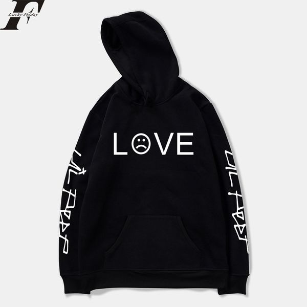 

new lil peep love winter hoodies men sweatshirts hooded pullover casual women homme harajuku fashion sweatshirts men long sleeve, Black