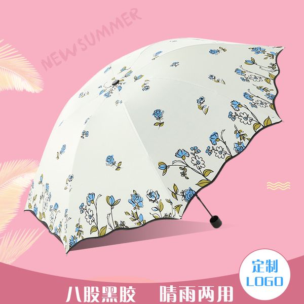 

creative black rose sun umbrella sun umbrella three folding