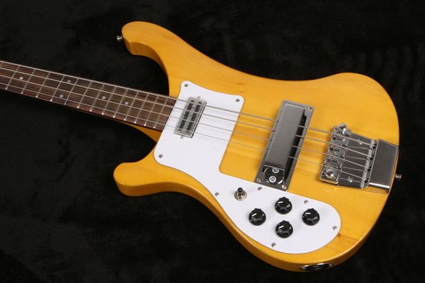 Mancino 4 corde Natural Yellow 4003 Basso giallo Lefty Basso elettrico Tastiera in palissandro Dots MOP Inlay ric China Bass