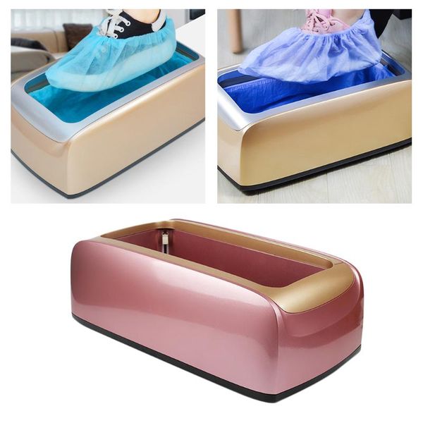 

shoe cover dispenser automatic shoes cover machine household stepping disposable booties maker shoe film machine smart, White;pink