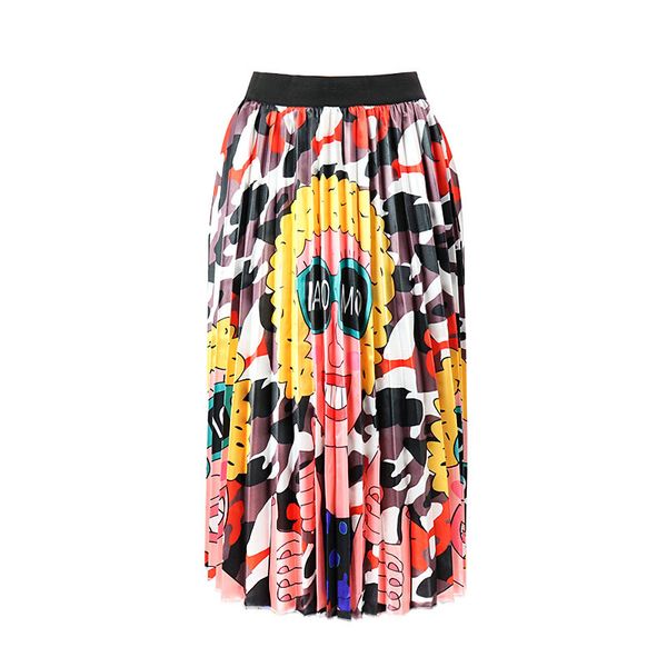 

новая печать на английском алфавите и контрастная юбка-полупальто, Black