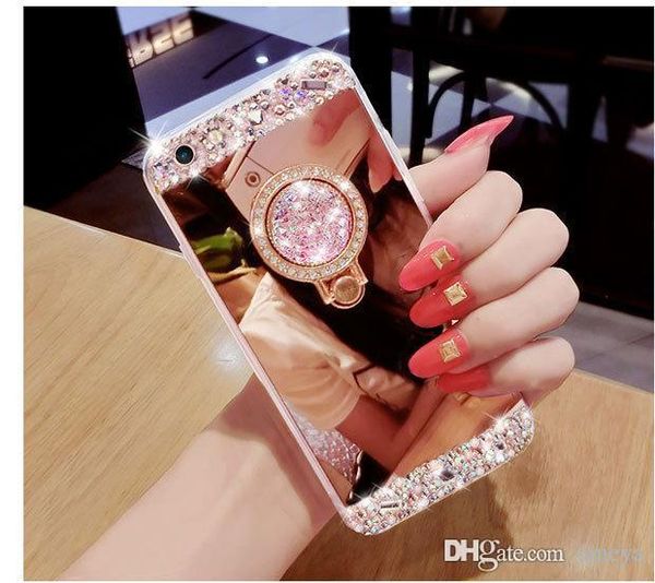 

fashion for iphone 11 pro xs max xr x 8 7 6s 6 plus for galaxy s9 s8 s10 plus note 8 9 10 luxury diamond soft mirror 360 ring case