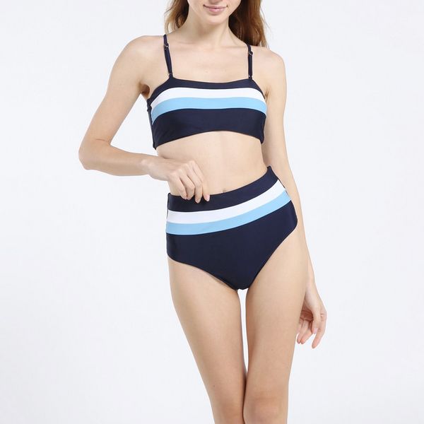 

new women bandage bikini set padded push up solid color swimwear swimsuit bathing suit beachwear high waist