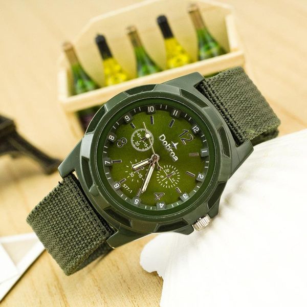 

men's sport watches brand new knitting cancas strap wristwatches wholesale classic qaurtz army watches dhl l, Slivery;brown