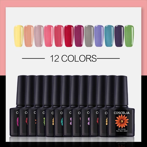 

coscelia 8/10/12pcs gel nail polish varnish colorful nail art polish set for nails kit