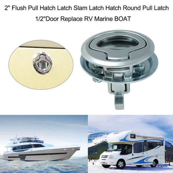 

new camper car flush pull slam latch hatch with lock 2 inch door for rv marine boat deck hatch caravan motor home cabinet drawer