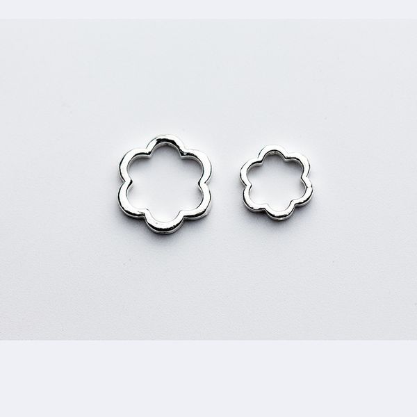 

серебряные аксессуары оптовой s925 silver plain маленькой цветок шесть ости форма звезды сердца baozhu diy руки ювелирных аксессуары s0597, Golden;silver