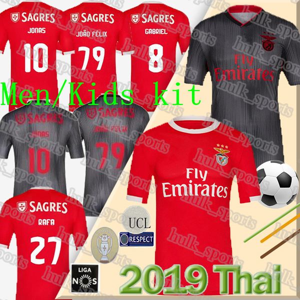 

thai benfica soccer jersey jonas joao felix camisola de futebol pizzi seferovic football shirt salvio jardel xxs-2xl uniform men kids kit, Black;yellow