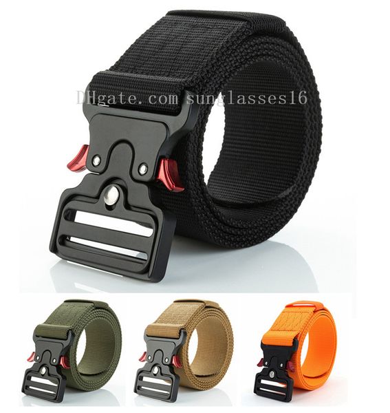 

5.0cm wide belts for men tactical belt military nylon men's training belt metal buckle outdoor sports waist belt 49 to 64 inch, Black;brown