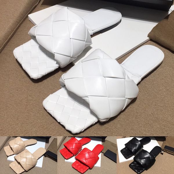 

новые top моды роскошная женская плоский тапочки с австралии woven lambskin square head секси леди офис клуба тапочки в summer, Black