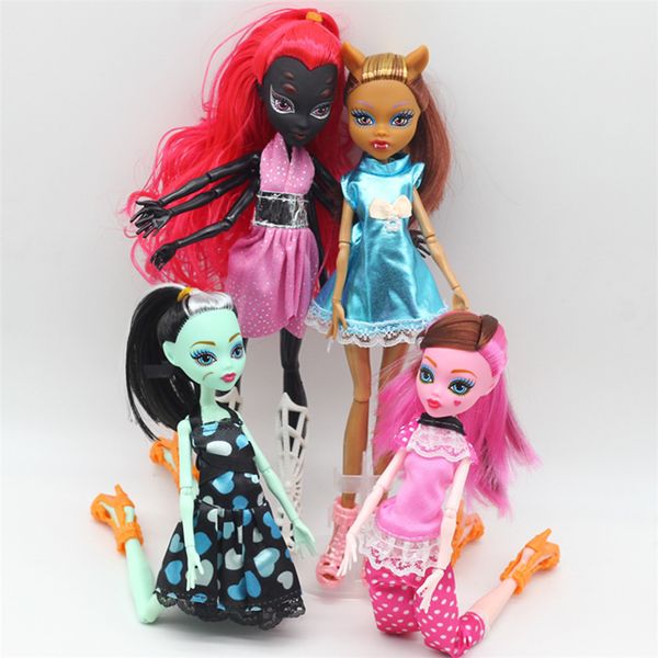 

4 pcs/set dolls new high dolls monster fun high moveable joint body fashion dolls girls toys gift no box y200111