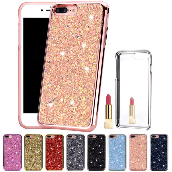 

Luxury mirror diamond glitter bling hybrid 2 in 1 oft tpu hard pc ca e for iphone xr x max x 8 7 6 6 am ung 8 9 plu note 9 note9