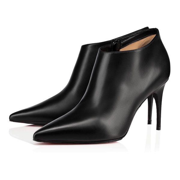 

fashion stiletto low cut boots platform high heels gorgona red bottom women black boot brand pointed toe lady winter boots party dress