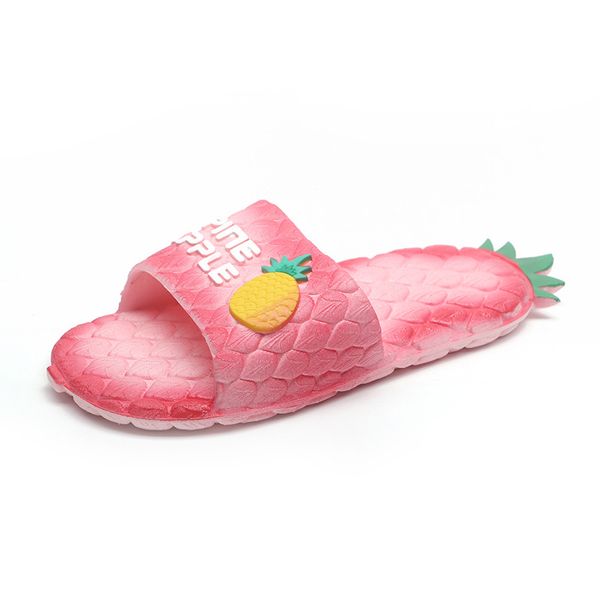 

a- line sandals men and women outer wear 2020 summer new style online celebrity fashion cute pineapple-large size couple's shoes, Black