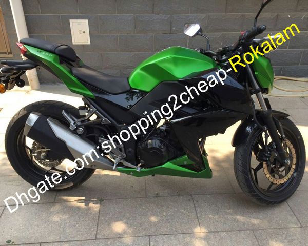 

for kawasaki z250 z 250 z300 15 16 z 300 2015 2016 street motorcycle fairing cowling aftermarket kit green black (injection molding)