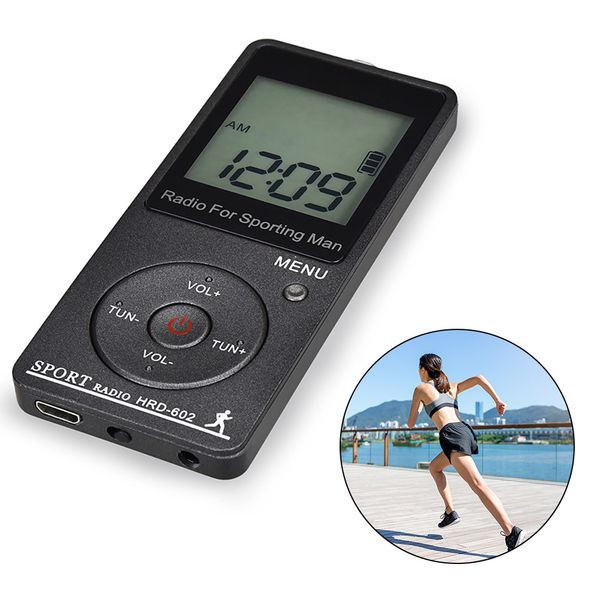 

2020 portable radio aircraft band receiver fm/am/air radio world band w/ lcd display lock button pocket radio with earphone