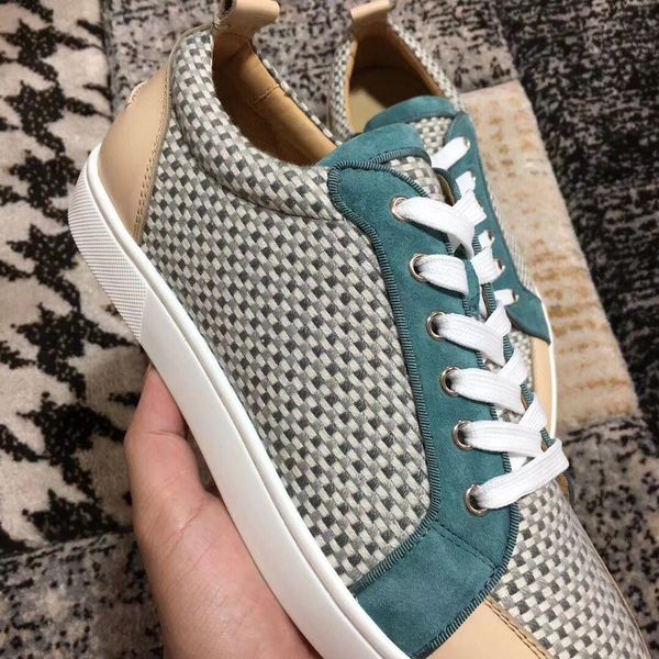 

new fashion trend flat shoes, red shoes, low grade red bottom bottom, ing, Black