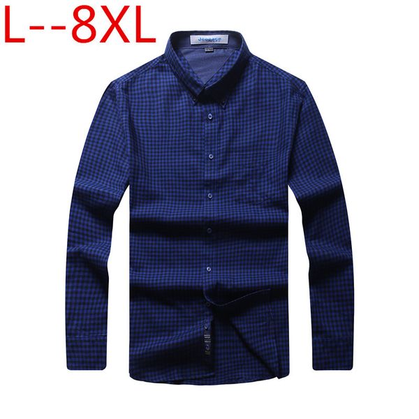 

plus big 10xl 8xl 6xl 5xl men's shirt long sleeve shirt mens dress shirts plaid casual fashion business style shirts 100% cotton, White;black