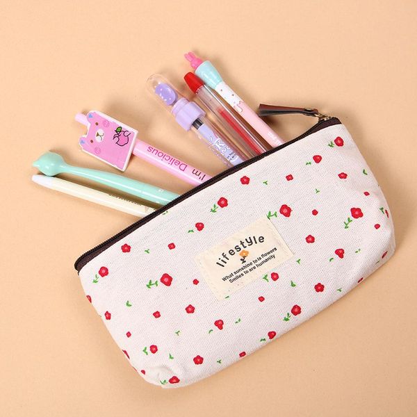 

cute solid color plush pencil case for girls pencil bag stationery case kawaii school supplies