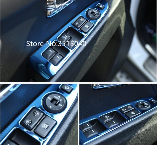 

for kia sportage r 4pcs stainless steel door armrest window glass lifter button decorative cover trim car styling accessories