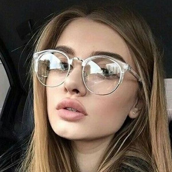 

2018 fashion women glasses frame men eyeglasses frame vintage round clear lens glasses optical spectacle frame, Silver