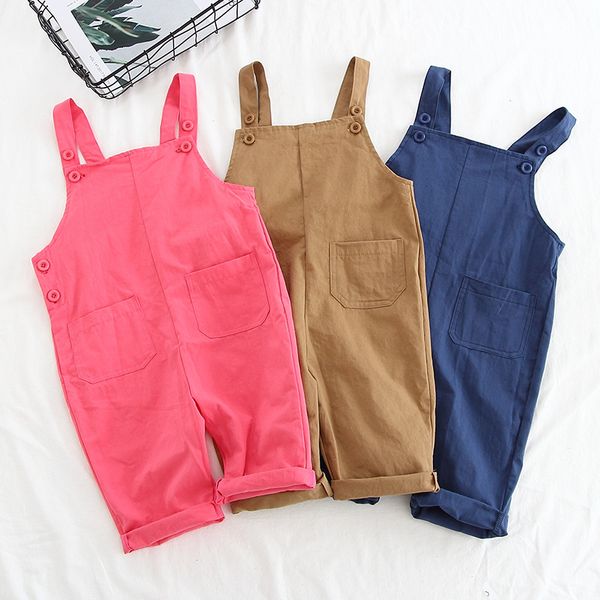 

3 colors casual overall children boutique cotton girl boy romper, Blue