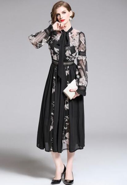 

new heavy ostrich embroidered lace up feather lantern sleeveless dress, Black;gray