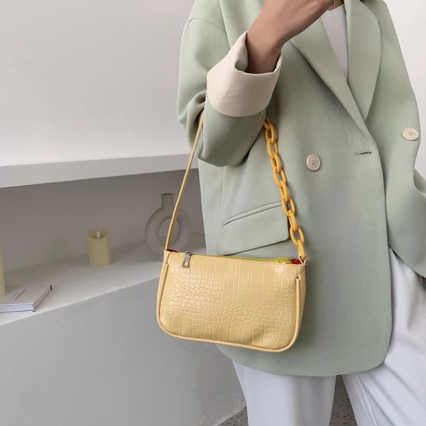 

2020 new ladies shoulder bag fashion korean version of the elegant armpit bag stone pattern french crossbody women's