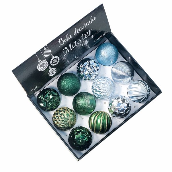

12pcs christmas tree decor ball 80mm bauble xmas party hanging ball christmas for home decorations