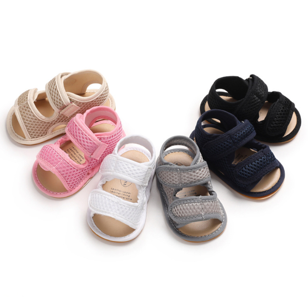 

baby sandals toddler infant hollow soft crib sole canvas shoes little girls boys kids soft crib prewalker sandals clogs, Black;red