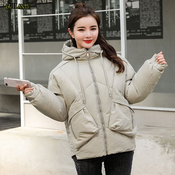 

winter jacket women coat hooded pakra mujer 2020 plus size loose down cotton padded short overcoat female hoodies parkas, Black