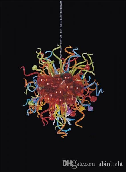 

wholesale 100% mouth blown glass art modern chandeliers style murano glass led light souce hanging chain chandelier for villa decor