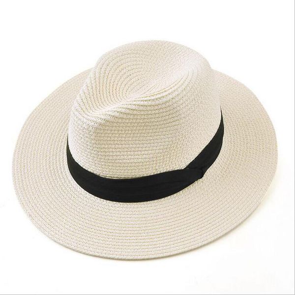 

bingyuanhaoxuan brand 2017 new summer hats for women black ribbon panama straw hat fashion lady lady hats beach sun hat, Blue;gray