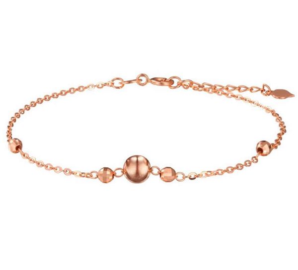 

new arrival au750 rose gold bracelet o link chain ball bracelet, Black